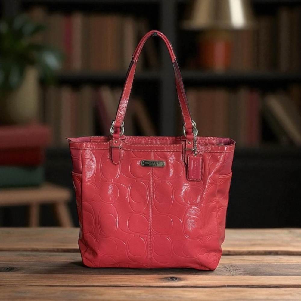 Authentic Coach Rose Patent Leather Monogram Tote Bag! EUC! - Picture 15 of 15